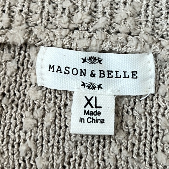 Mason & Belle Stitch Fix Pullover Sweater Size XL Tan/Brown/Gold Stripe NWOT - Picture 2 of 10